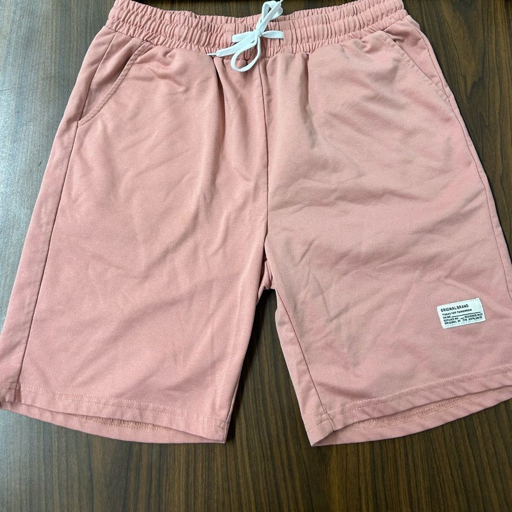 Men's Pink Casual Shorts Small SHEIN